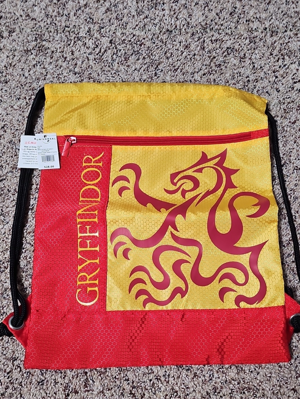 Drawstring Backpack - Red & Yellow